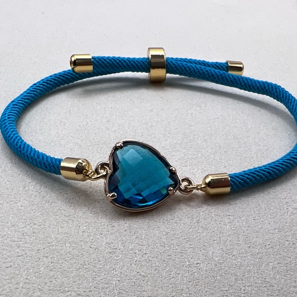 Handmade adjustable bracelet blue - Picture 1 of 5